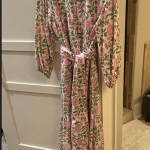 Floral Long Sleeve Dress with Belt
